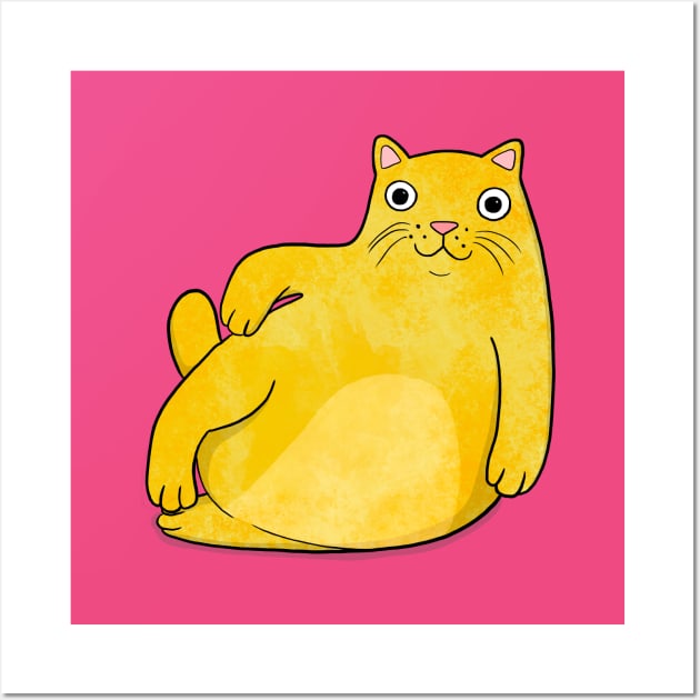 Fat Cat Wall Art by Drawn to Cats